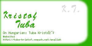 kristof tuba business card